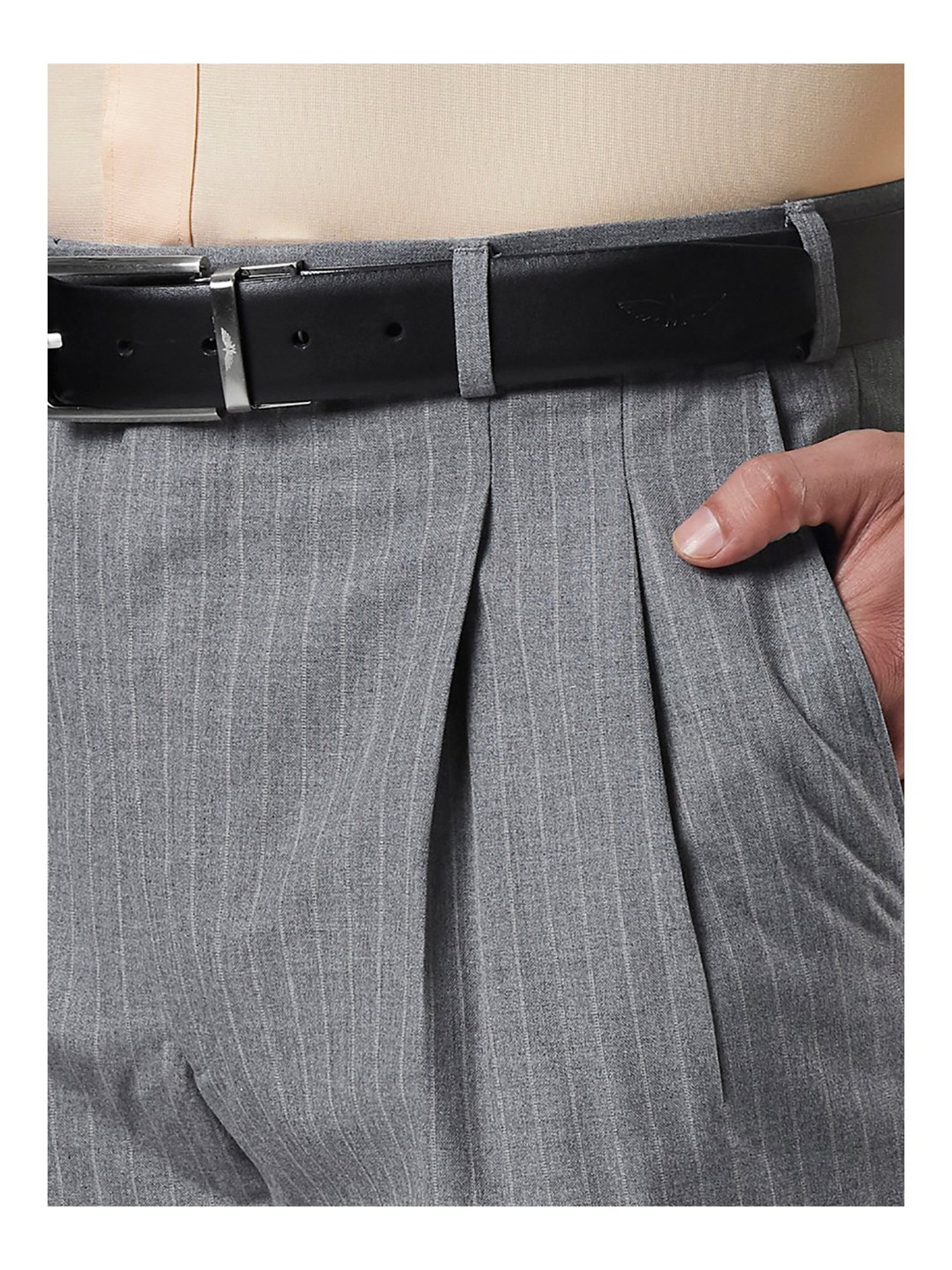 Raymond Grey Regular Fit Self Design Formal Trouser  Buy Raymond Grey  Regular Fit Self Design Formal Trouser online in India
