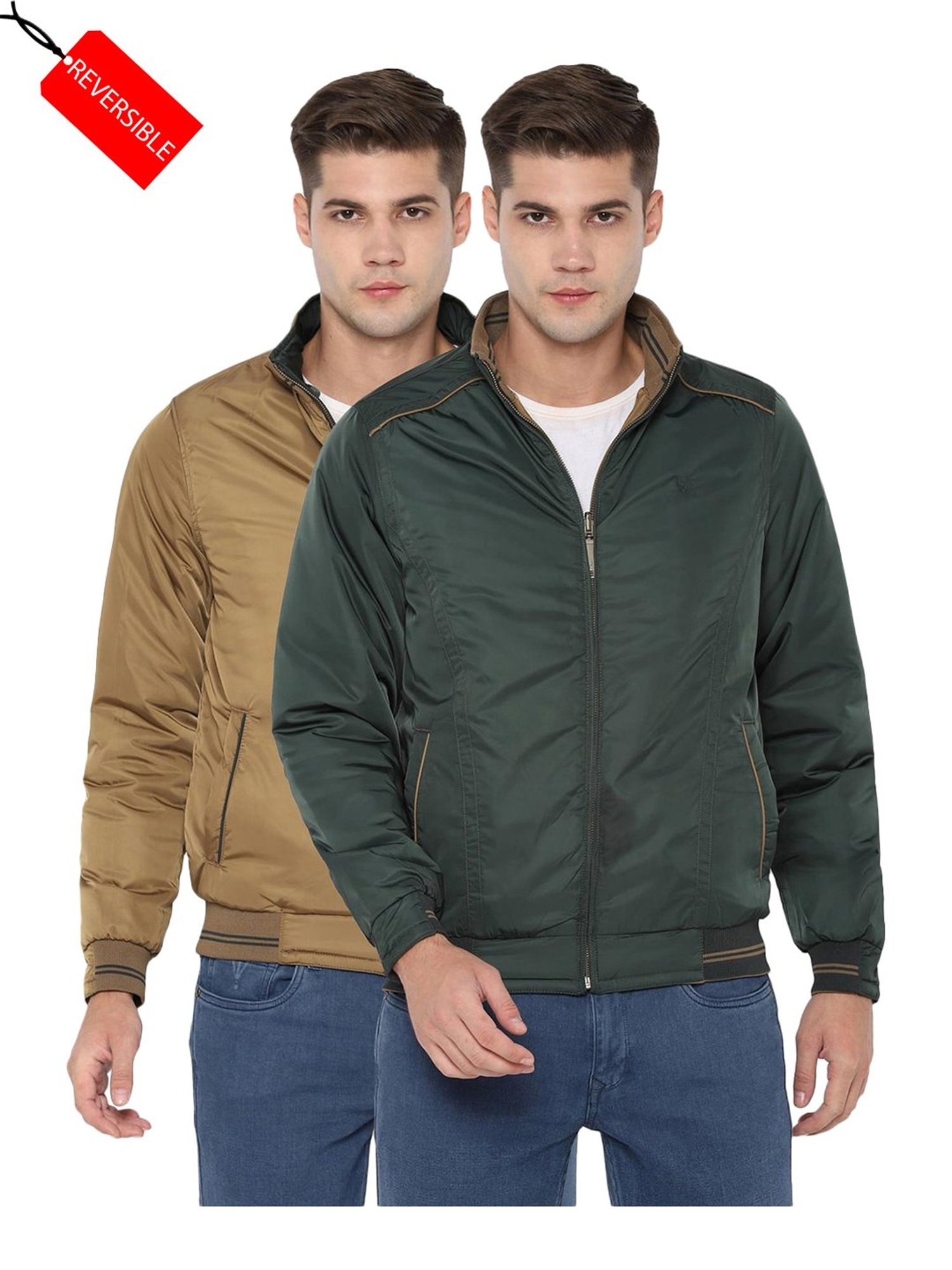 Buy Allen Solly Green Full Sleeves High Neck Reversible Jacket for Men's  Online @ Tata CLiQ