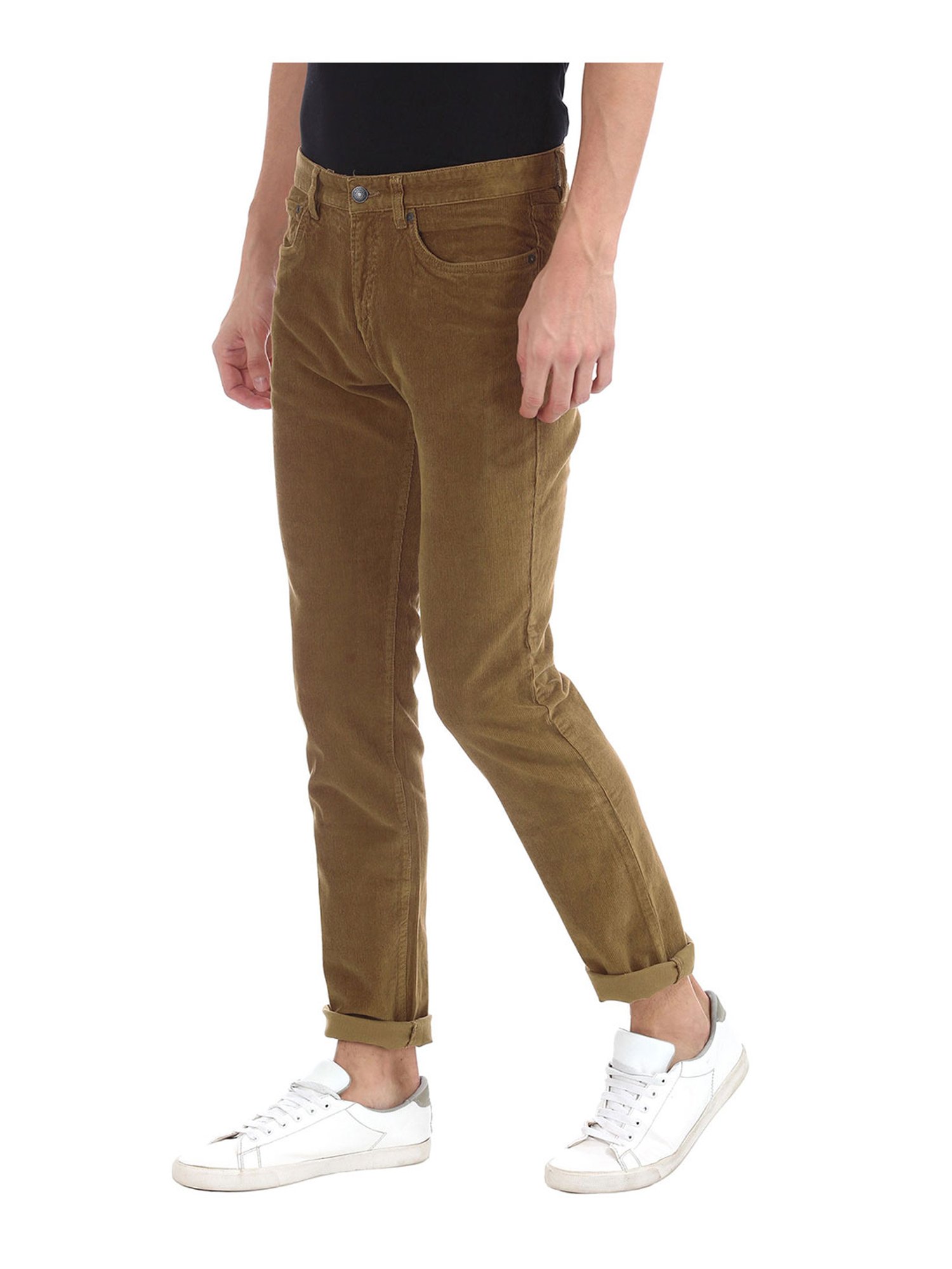 US POLO ASSN Casual Trousers  Buy US POLO ASSN Men Brown Solid  Corduroy Weave Casual Trousers Online  Nykaa Fashion