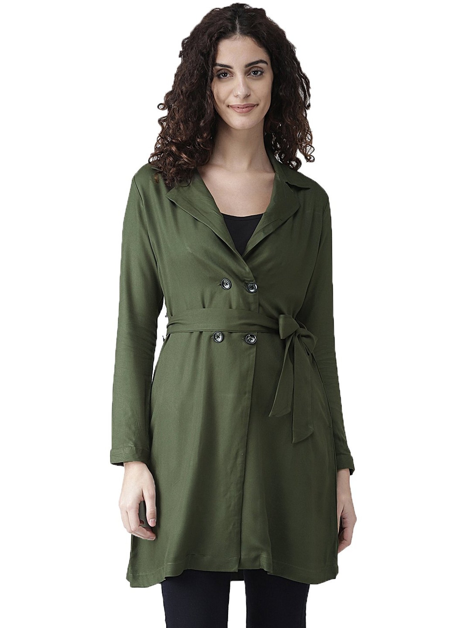 Army green hotsell trench coat womens