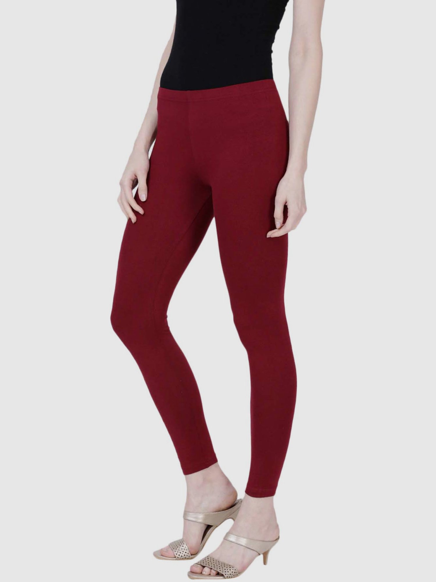 Buy Soch Maroon Cotton Leggings for 