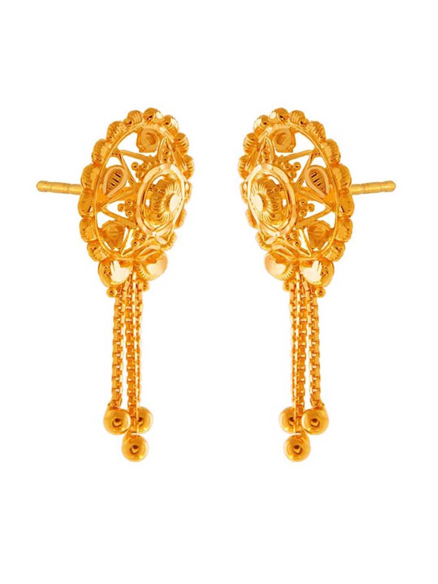 Buy P.C Chandra Jewellers 22KT(916) Yellow Gold Exquisite Chand Bali Drop  Earrings With Meenakari Floral Work at Amazon.in