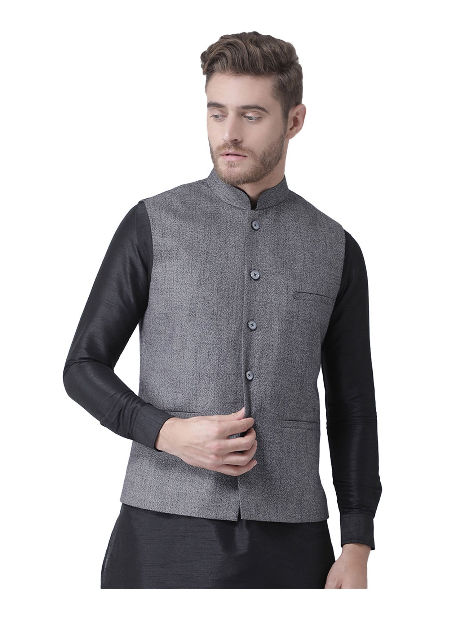 grey nehru jacket