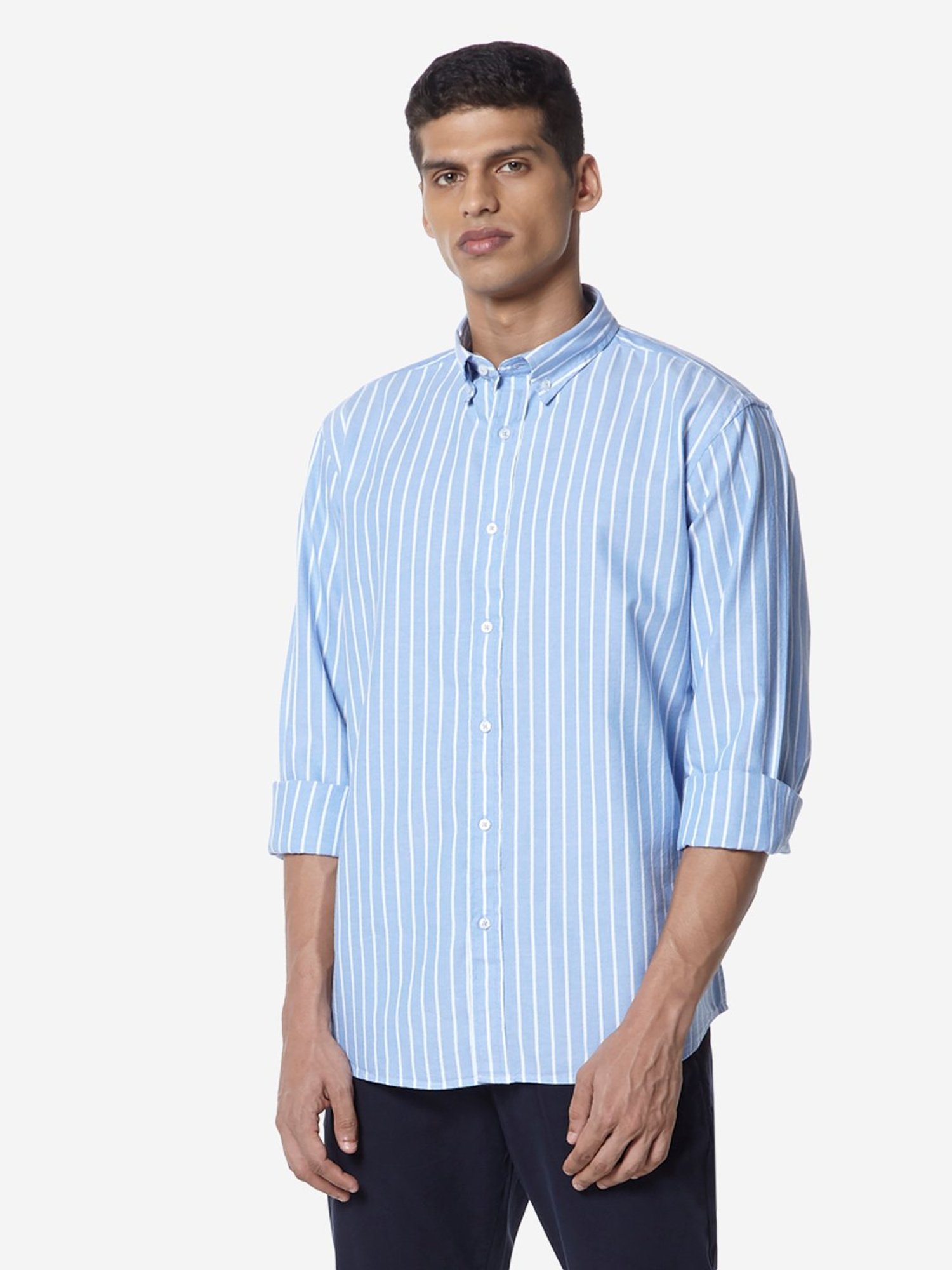 Buy Ascot by Westside Blue Relaxed-Fit Shirt for Online @ Tata CLiQ