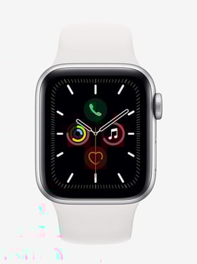 Apple Watch Series 5 (GPS, 40mm) Silver Aluminum Case with White Sport Band