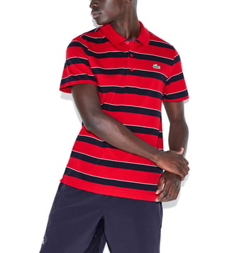 Odysseus Udflugt I hele verden Buy Lacoste Red Sport Striped Cotton Tennis Polo T-Shirt for Men Online @  Tata CLiQ Luxury