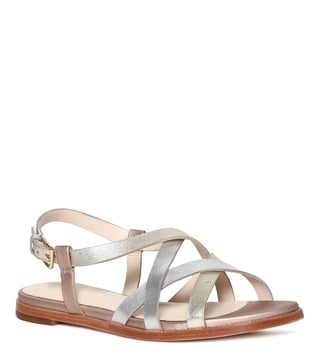 Buy Cole Haan Gold Analeigh Grand Back Strap Flat Sandals for