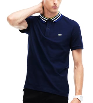 Paradox deadline kiespijn Buy Lacoste Navy Blue Slim Fit Polo T-Shirt for Men Online @ Tata CLiQ  Luxury