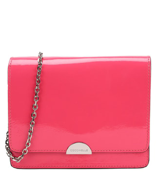 Buy Coccinelle Glossy Pink Mini Cross Body Bag for Women Online @ Tata CLiQ  Luxury