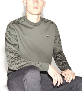 Buy Lacoste Olive Green Regular Fit Logo Sweatshirt for Men Online Tata CLiQ Luxury