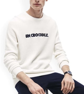 Buy Lacoste White Regular Fit Printed Pullover Men Online @ Tata CLiQ Luxury