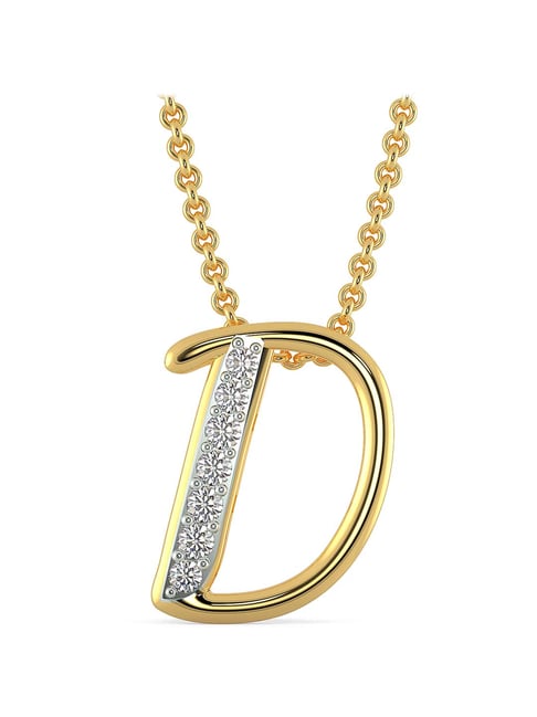 Malabar Gold and Diamonds D Design 18k Gold Unisex Pendant without Chain