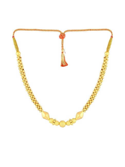 22K Gold Necklace With Beads (Temple Jewellery) - 235-235-GN5837 in 15.000  Grams