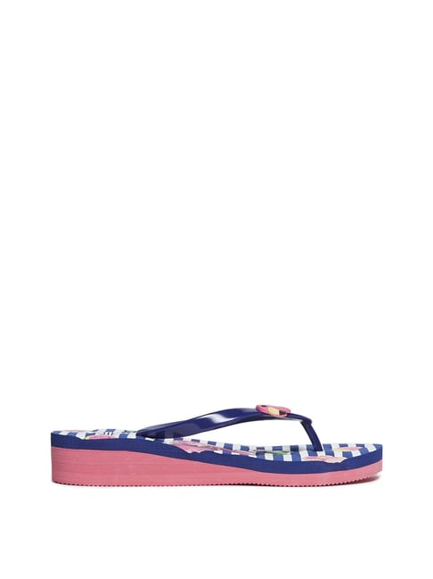 Buy Yellow Kids By Westside Navy Flamingo Wedge Flip Flops For