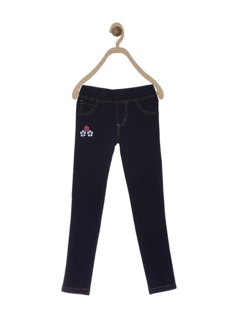 612 League Kids Black Embroidered Jeans