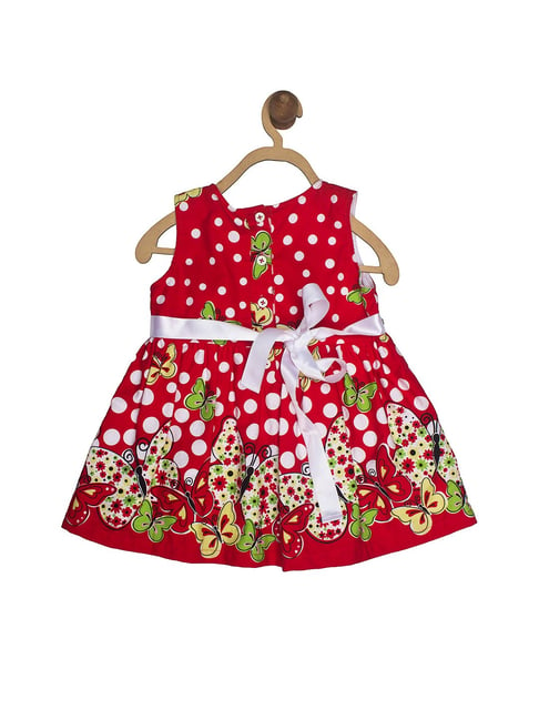 Buy 612 League Kids Red Printed Dress for Infant Girls Clothing Online Tata CLiQ