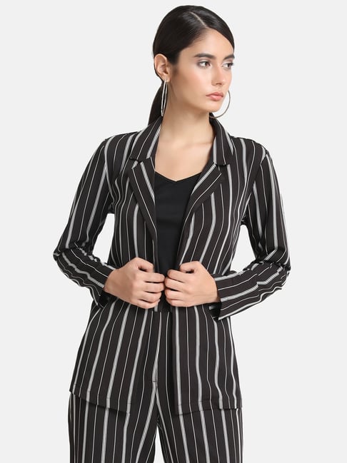 Kazo Black & White Striped Jacket