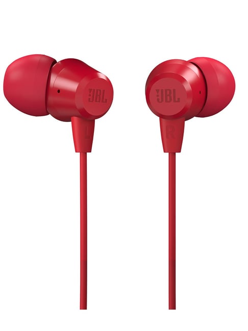 Jbl C50Hi In-Ear Wired Earphones With Mic (Red)