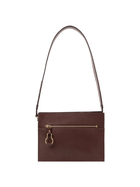 Hidesign Wild West Brown Textured Medium Shoulder Handbag