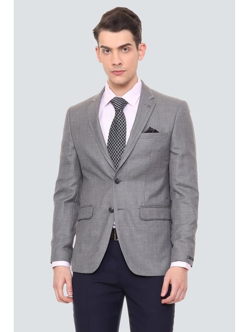 Buy Louis Philippe Grey Slim Fit Notch Lapel Check Blazer for Men's Online  @ Tata CLiQ