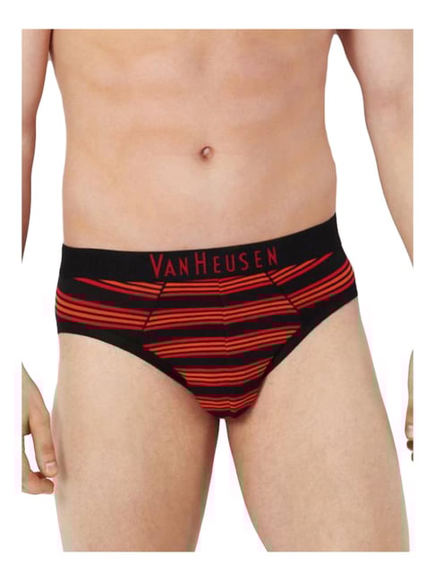 Van Heusen Red Cotton Striped Briefs-picture-21