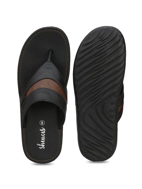 shences tan leather slippers