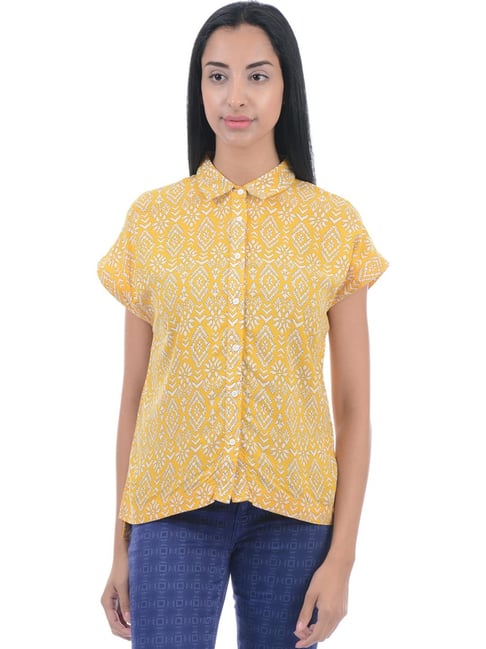 Pepe Jeans Yellow Printed Shirt