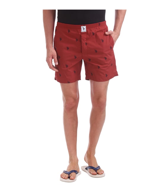 U S Polo Assn U.S. Polo Assn. Red Printed Boxer Short