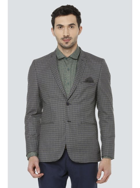 Buy Louis Philippe Grey Slim Fit Notch Lapel Check Blazer for Men's Online  @ Tata CLiQ