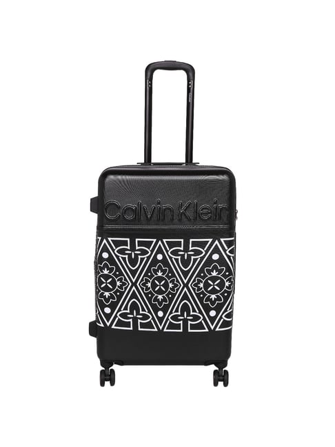 Calvin Klein Freedom Rider Black White 4 Wheel Medium Hard Cabin Trolley 68 cm