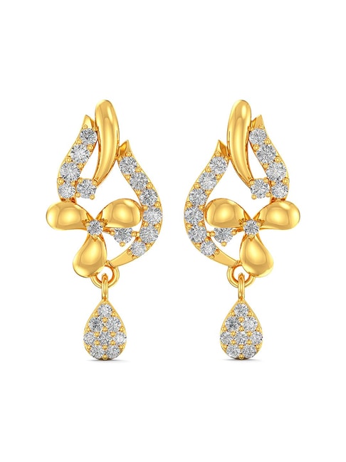 22K Gold Earrings For Women - 235-GER14197 in 2.600 Grams