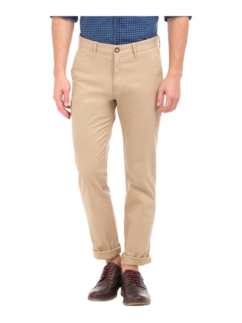 U S Polo Assn U.S. Polo Assn. Beige Slim Fit Flat Front Trousers