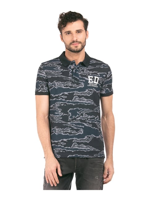 Ed Hardy Blue Polo T-Shirt