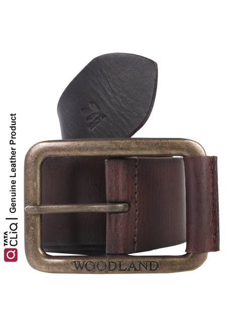 Buy Woodland Dark Brown Leather Waist Belt for Men Online At Best - Main Image