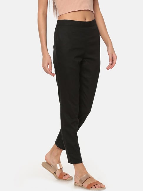 Buy Go Colors Black Slim Fit Pencil Pants for Women Online Tata CLiQ