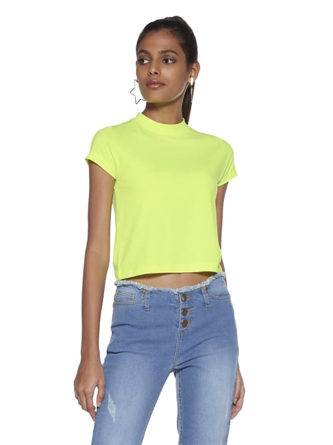 Neon yellow hot sale top womens