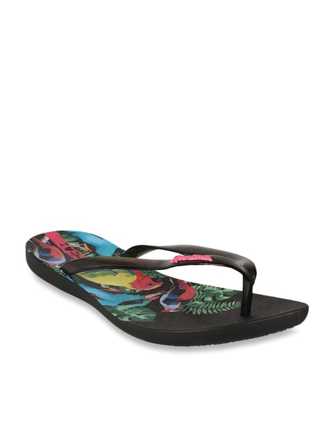 Ipanema Black & Green Flip Flops