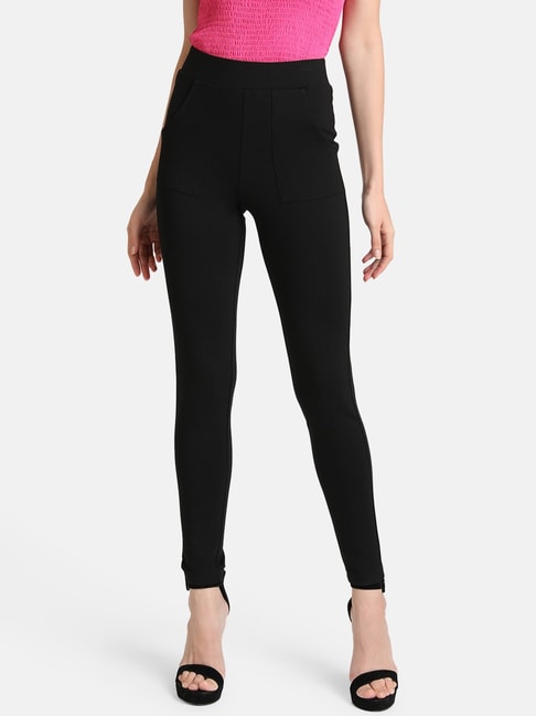 Buy Kazo Black Slim Fit Jeggings With Pocket for Women Online