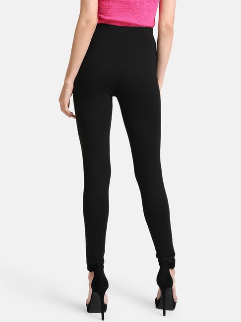 Kazo Black Slim Fit Jeggings With Pocket