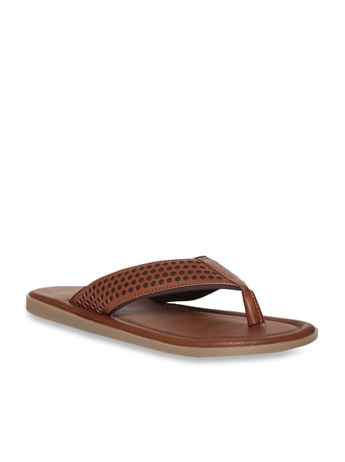 U S Polo Assn U.S. Polo Assn. Men's Oregano Tan & Black Flip Flops