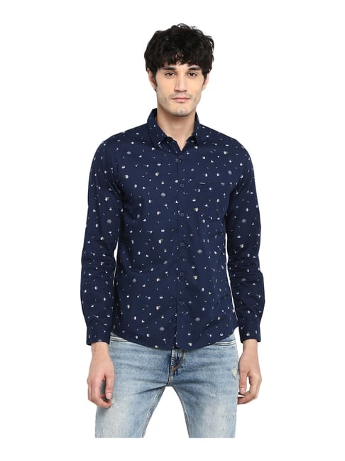 spykar navy blue shirt