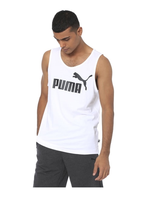Mens T-shirts PUMA T-shirts PUMA Cotton Ess Sleeveless T-shirt in Black for Men 