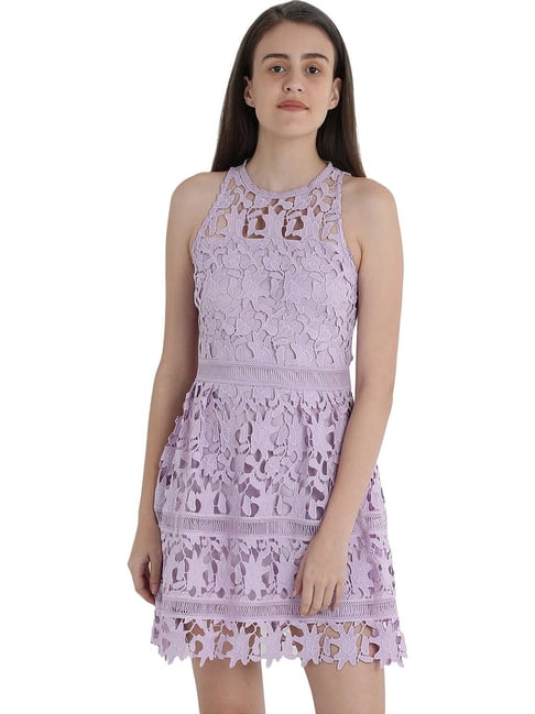 Buy Cover Story Purple Embroidered Dress For Women Online @ Tata Cliq