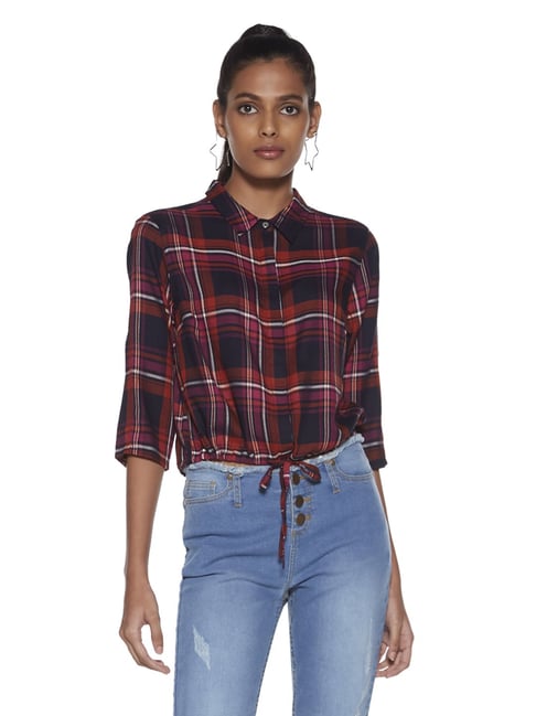 Nuon by Westside Multicolour Rigg Cropped Shirt