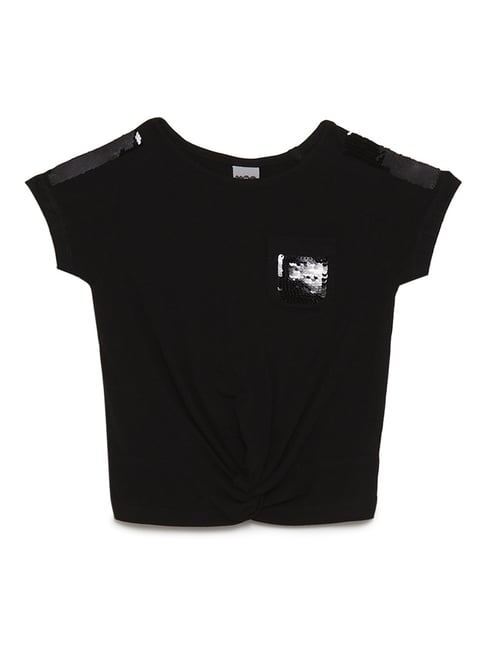 Buy HOP Kids by Westside Black Reversible Sequin Jess T-Shirt for Girls  Clothing Online @ Tata CLiQ