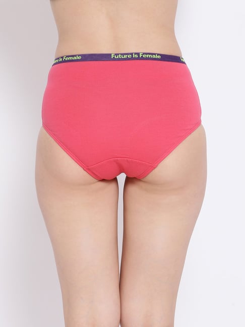 Buy Clovia Pink Polyamide High Waist Outer Elastic Hipster Panty Online