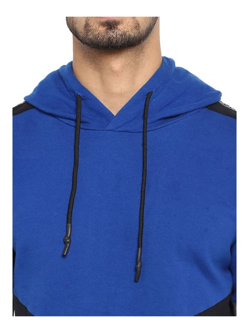 royal blue and black hoodie