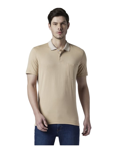 tan polo t shirt