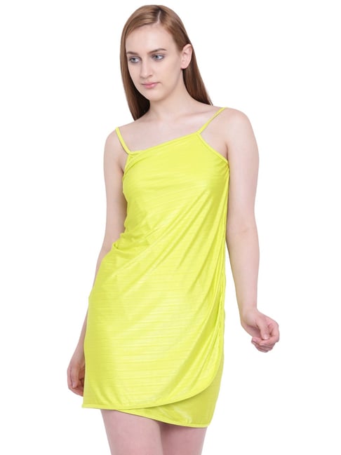 MATTHEW BRUCH Tie Halter Mini Dress in Fluorescent Green | FWRD