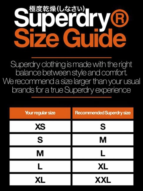 superdry coat sizes